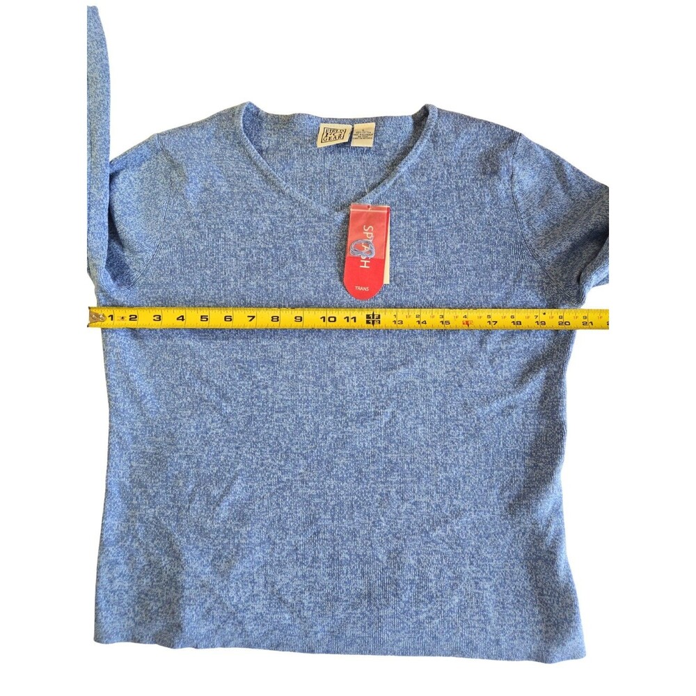 VTG Field Gear Sweater L 100% Cotton Made in Australia NWT Deadstock Blue V-Neck - Picture 4 of 10